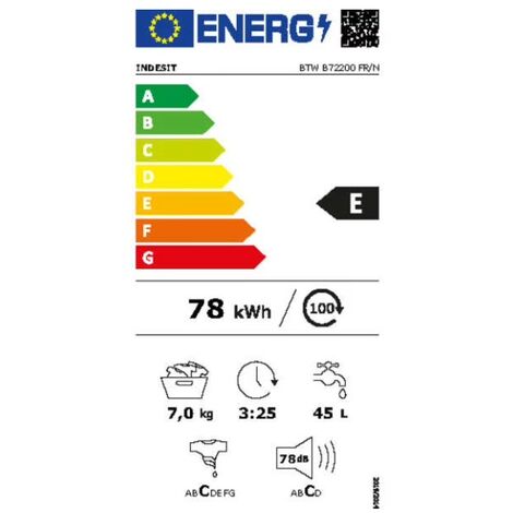 Lave-linge top 7kg 1200 tours/min - Indesit - BTWB72200FR/N