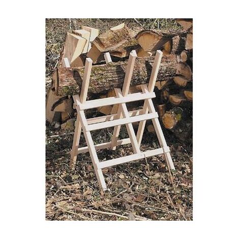 Ribimex – Chevalet de sciage en hêtre massif pliable – Hauteur 90 cm – Section 40 x 35 mm avec auto-blocage – PRICPBB3