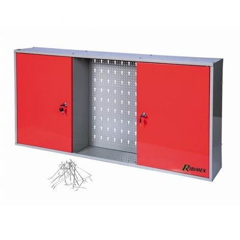 Armoire de rangement avec panneau perforé et crochets - Ribimex - PRPMRA2P