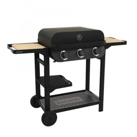 Cook'In Garden – Barbecue à gaz 3 brûleurs inox – Surface de cuisson 60 x 40 cm – Allumage piézo intégré – Bac récupérateur de graisses – Pour 10 convives (1/5)