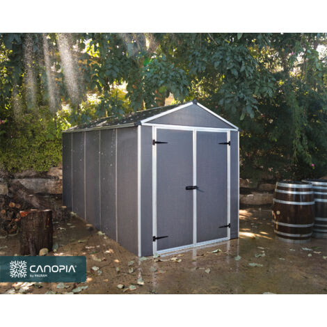Canopia By Palram – Abri de jardin résine 1.54x1.85m gris anthracite – Aluminium antirouille – Résistance au vent 105 km/h – 706792 (1/5)