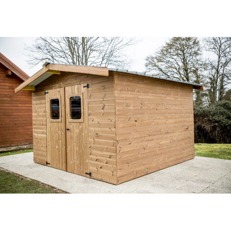 Abri de jardin 11.97m² brun doré - Habrita - thi3030.02t
