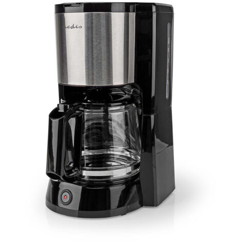 Cafetière filtre 12 tasses 1000w noir/argent - Nedis - KACM260EBK (1/5)