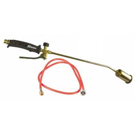 Ribimex – Désherbeur thermique gaz brûleur rond 1200°C – Lance 400mm – Flexible 4x11 DVGW – Largeur de travail 20cm