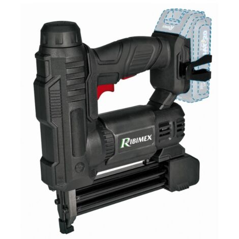 Ribimex – Agrafeuse et cloueuse sans fil 20V – Moteur Brushless – Pour bois dur et tendre – Longueur clou 15-32mm – Lampe LED intégrée
