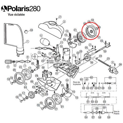 Pneu blanc de rechange pour polaris 180/280/380 - Polaris - c10