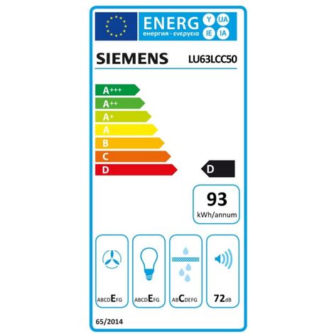 Hotte classique 60cm 350m³/h inox - Siemens - lu63lcc50