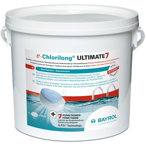 Galets 2en1 chlore lent et rapide 4.8kg - Bayrol - chlorilong ultimate 7