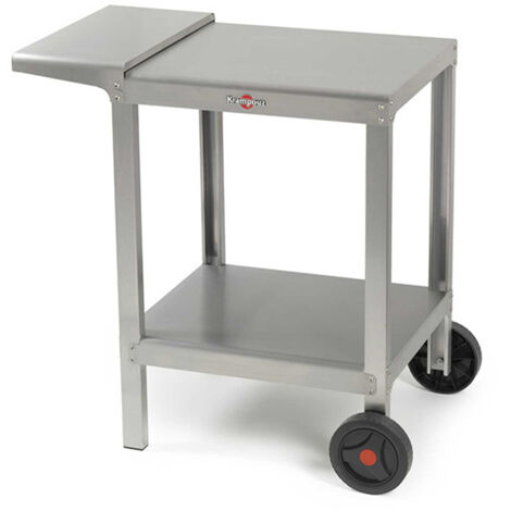 Krampouz – Chariot à plancha inox gris 84x56x82 cm – 2 roues pour déplacement facile – Tablette rabattable – Rangement bouteille de gaz - KHEC01
