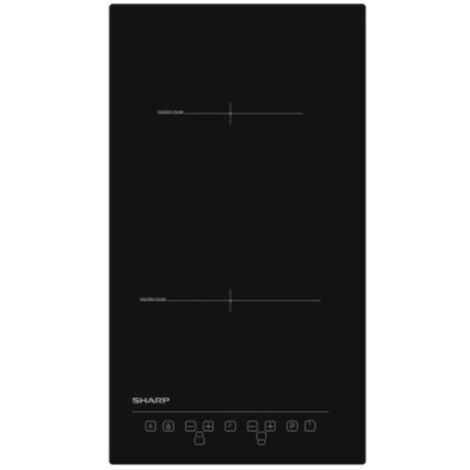Sharp – Plaque induction 2 foyers modulables 3600W – Dimensions 5.6x29x52cm – Encastrable – Verre noir élégant - KH3I25NT0K