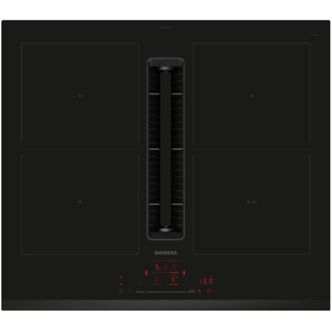 Siemens – Table de cuisson aspirante induction 60cm 4 feux 7400W – Débit d'aspiration 500 m³/h – Installation encastrable – Commande tactile - ED631HQ26E