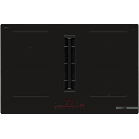 Bosch – Table de cuisson aspirante induction 4 feux 7400W – Encastrable – Débit d'aspiration 500 m³/h – Noir élégant - PVQ811H26E