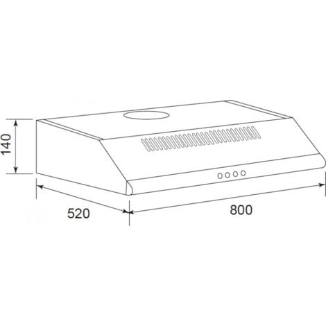 Hotte classique 80cm 350m3/h inox - Airlux - ahc840ix