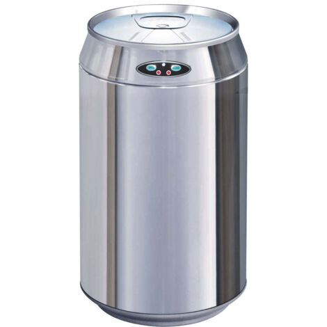 Kitchen Move – Poubelle automatique 30L – Inox et ABS – Système infrarouge hygiénique – Couvercle ouvert prolongé – Design original cylindrique