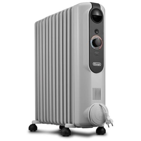 Delonghi – Radiateur bain d'huile 2500W – 12 éléments chauffants – Thermostat précis – Fonction Hors-gel – Pour pièces jusqu'à 75 m³