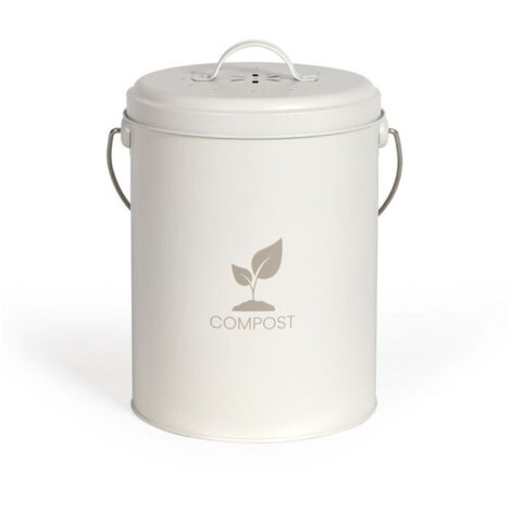 Seau à compost de cuisine crème 6l - Livoo - MES154C