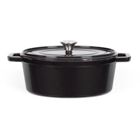 Cocotte ovale 4,5 L – MEP129N – Fonte émaillée – Couvercle avec picots – Compatible tous feux – Dimensions 29 x 22 cm – Livoo (1/5)