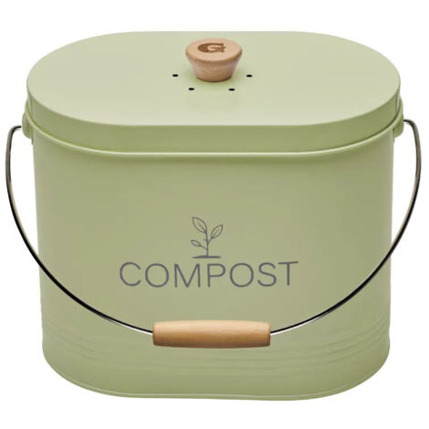 GUILLOUARD - SEAU A COMPOST 7L OVALE VERT PASTEL AVEC FILTRE (1/7)