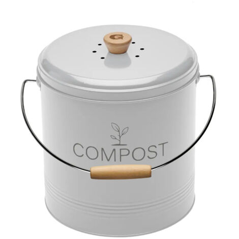Seau à compost rond 8l blanc - Guillouard - 040616 (1/5)