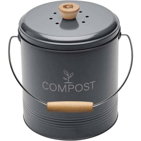 Seau à compost rond 4.5l gris - Guillouard - 040605