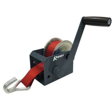 Ribimex – Treuil à manivelle à sangle 900 kg – Sangle renforcée 50 mm x 6 m – Système de cliquet réversible – PRTRM900SPRO (1/3)