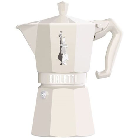 Cafetière italienne 6 tasses crème – Aluminium émaillé ultra-brillant – Poignée ergonomique et soupape de sécurité – Fabriquée en Italie – Bialetti (1/3)