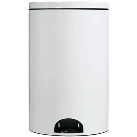 Rossignol – Poubelle à pédale 20l blanche – Corps en acier poudré anti-UV – Pédale antidérapante – Seau intérieur amovible