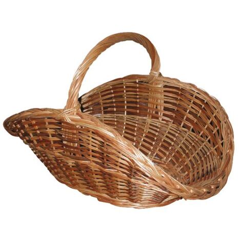 Panier à bûches en osier brut & buff marron - Aubry Gaspard - PBU1090 (1/2)
