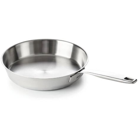 Poêle inox 24 cm – Base triple encapsulée – Compatible induction jusqu’à 200 °C – Nettoyage lave-vaisselle – Beka (1/2)