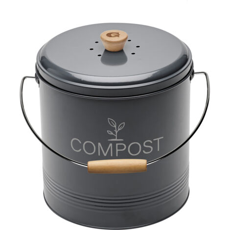 Seau à compost rond 4.5l gris - Guillouard - 040615
