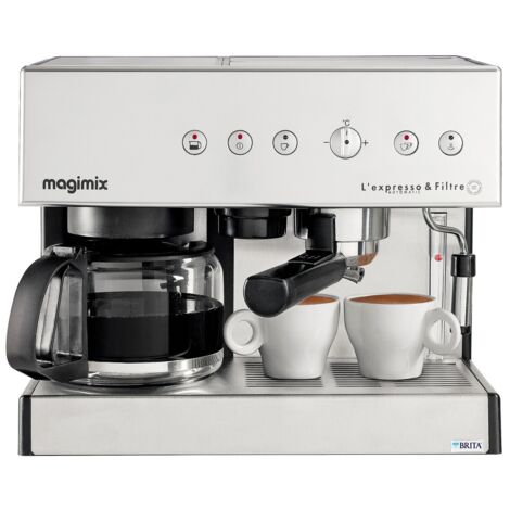 Magimix – Cafetière à dosettes expresso et filtre 19 bars – Réservoir 1,8L – Buse vapeur professionnelle – 11423