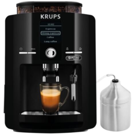 Krups – Machine à café à grain 15 bars – Écran LCD – Buse vapeur pour cappuccino – Capacité 1,7 L – EA82F010