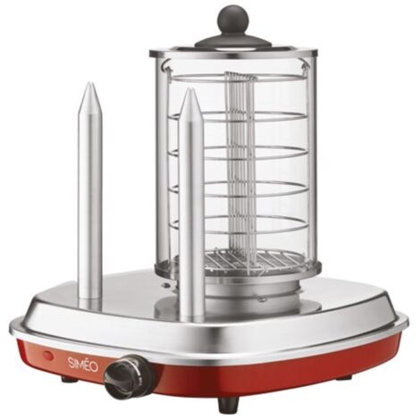 Machine à hot dog 450W avec cylindre en verre – 2 baguettes – Cuisson vapeur pour saucisses – HDI560 – Simeo
