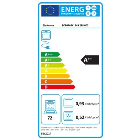 Four intégrable 72l 56cm pyrolyse inox/noir - Electrolux - EOF6P66X1