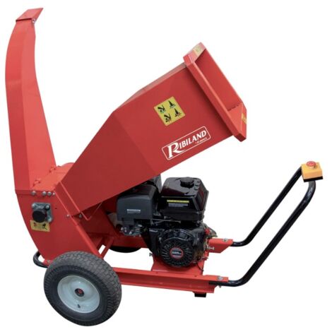 Ribimex – Broyeur de végétaux thermique 196cc 4100W – Moteur OHV 4 temps – Coupe Ø 70mm bois tendre – Variateur de vitesse et éjection latérale