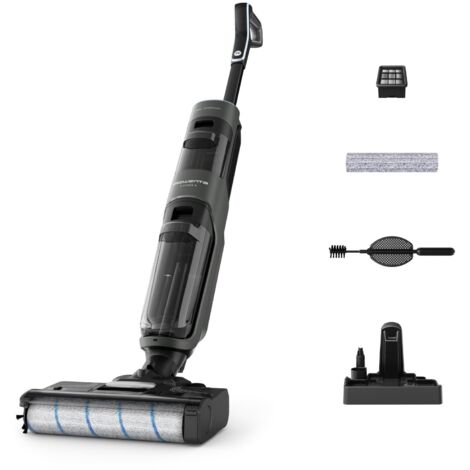 Rowenta – Aspirateur balai laveur rechargeable 18,5V – Autonomie 50 min – Détection intelligente de saleté – Nettoyage sols durs