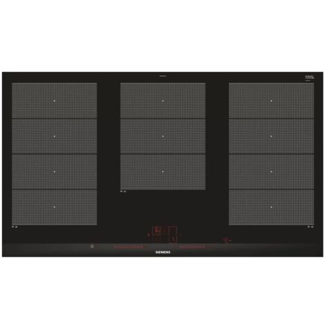 Siemens – Table de cuisson induction 90cm 5 foyers 11100W avec zones FlexInduction – Encastrable noir – EX975LXC1E