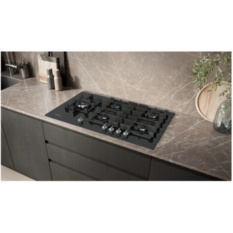 Siemens – Plaque de cuisson gaz 90cm 5 foyers 11500W – Surface en verre trempé – Technologie stepFlame pour contrôle précis – EP9A6MI40
