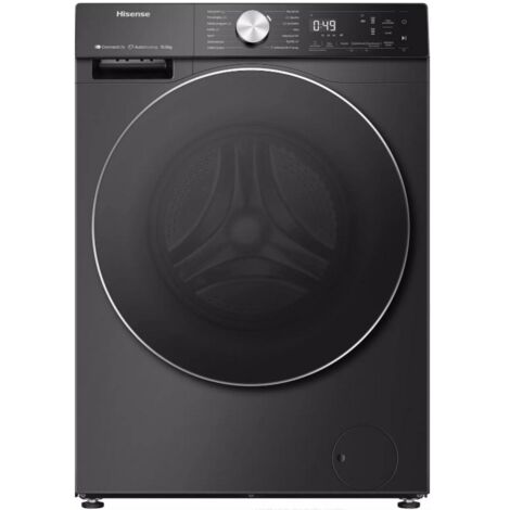 Hisense – Lave-linge hublot 10.5 kg 1400 tours/min noir – Classe A – Niveau sonore 72 dB – Lave-linge connecté – WF5S1045BB