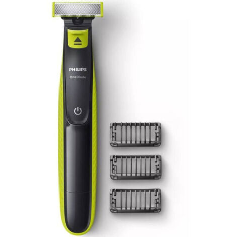 Philips – Tondeuse à barbe sans fil rechargeable – 3 attaches (1/3/5 mm) – Technologie OneBlade pour coupe précise – Vert et noir