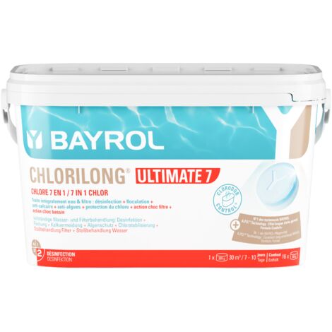 BAYROL e-Chlorilong ULTIMATE7 4,8 kg Galets 300 g Chlore longue durée 7 fonctions (1/4)