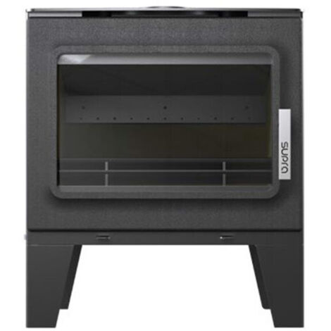 Supra – Poêle à bois fonte 6.1kW double combustion – Évacuation des fumées arrière ou dessus – Rendement 77,7% – FR9016760B (1/4)