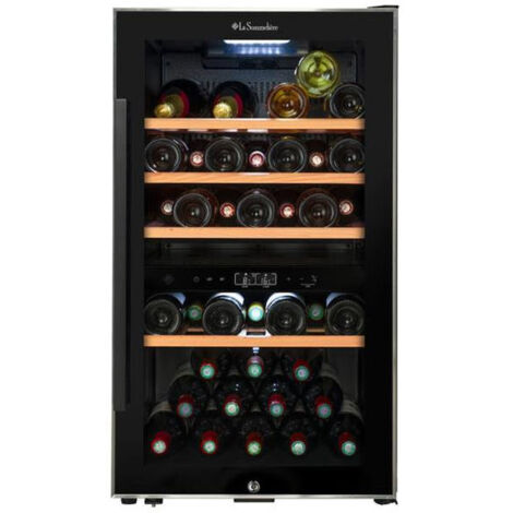 Cave à vin de service 49 bouteilles – 2 zones de température 5-20°C – Système anti-vibration – Verre trempé – ECS512Z – La Sommeliere