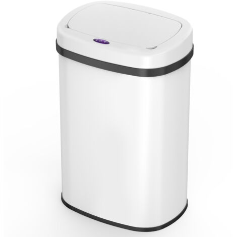 Kitchen Move – Poubelle automatique 58L – Acier inoxydable avec fermeture silencieuse – Couvercle à ouverture infrarouge – Design moderne blanc