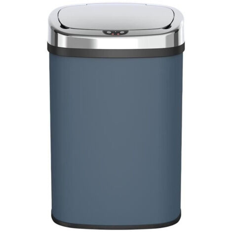 Kitchen Move – Poubelle automatique 58L – Inox gris mat – Cerclage pratique – Fonctionnement avec 4 piles LR20 – Pour cuisine moderne