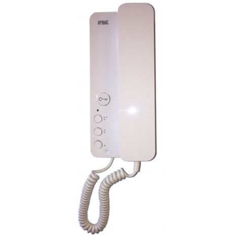 Poste audio Miro 2Voice – Interphone mural ABS blanc – Compatible anciens postes URMET – Réglage sonnerie 3 niveaux