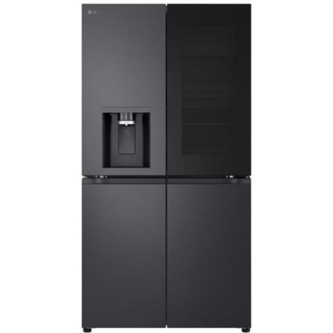 LG – Réfrigérateur américain 91cm 646L total no-frost noir acier – Volume réfrigérateur 385L – Congélateur 261L – Classe énergétique E – Technologie Door Cooling