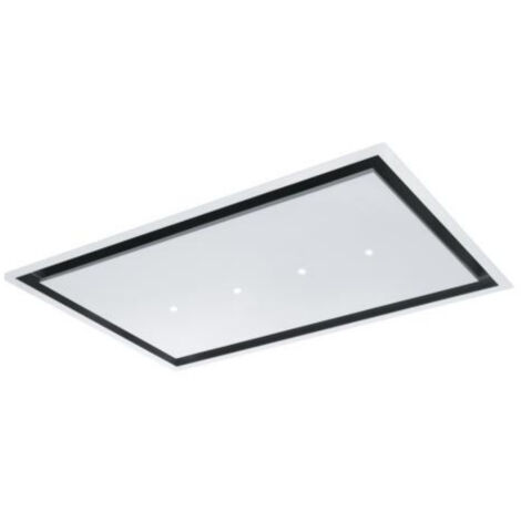 Roblin – Hotte plafond 900mm – Puissance d'extraction 820 m³/h – Niveau sonore 44 dB – Éclairage LED 4 ampoules 1W – Acier inoxydable