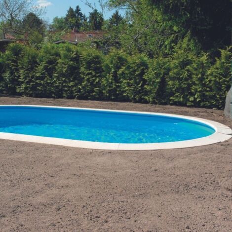 Aqualux – Piscine enterrée acier ovale 5,25m x 3,2m x 1,20m – Paroi galvanisée 0,6 à 0,8mm – Volume d'eau jusqu'à 31m³ – Échelle inox 4 marches