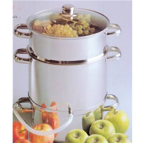 Extracteur de jus inox 26 cm – Capacité 9 litres – Acier inoxydable 18/10 – Compatible tous feux – Performance optimale pour cuisine – Baumalu